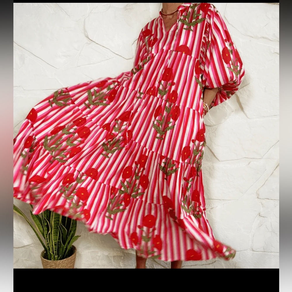Striped Floral Dress